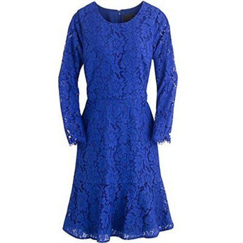 J CREW Long Sleeve Dress in Floral Lace 4 NWT
